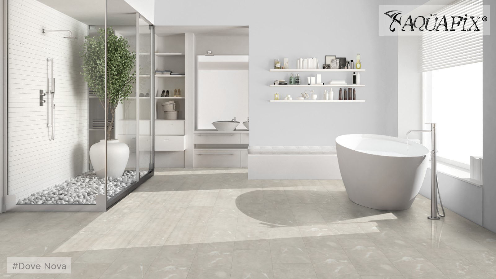 AquaFix SPC Smart Tile — Dove Nova