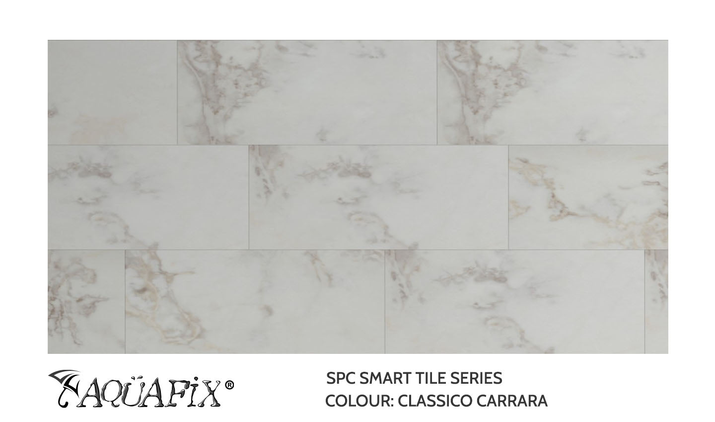 AquaFix SPC Smart Tile — Classico Carrara