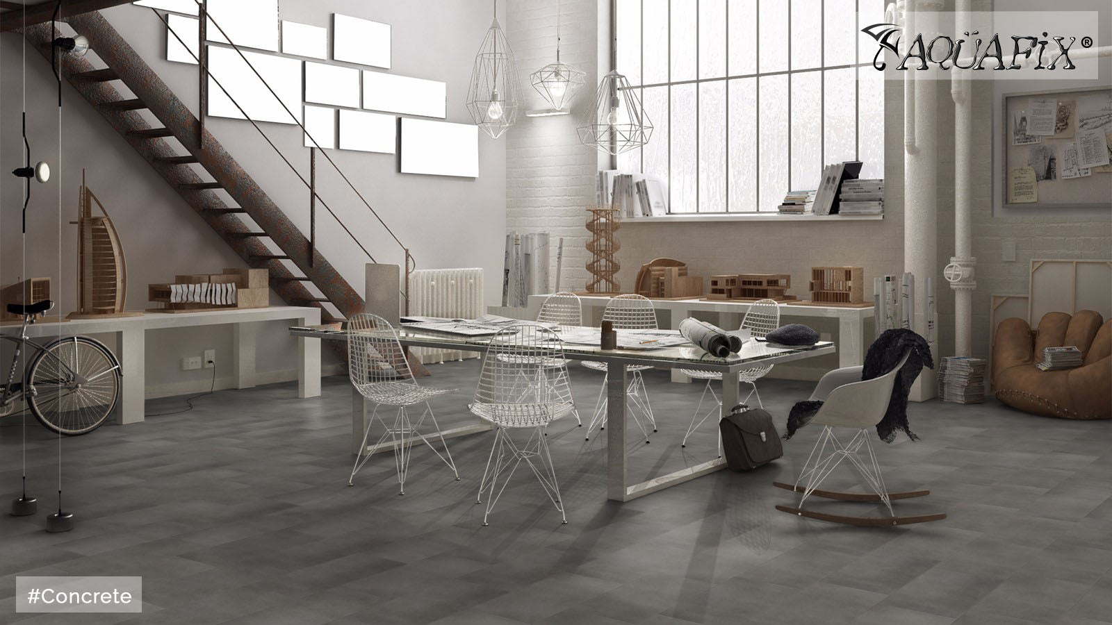 AquaFix SPC Smart Tile — Concrete