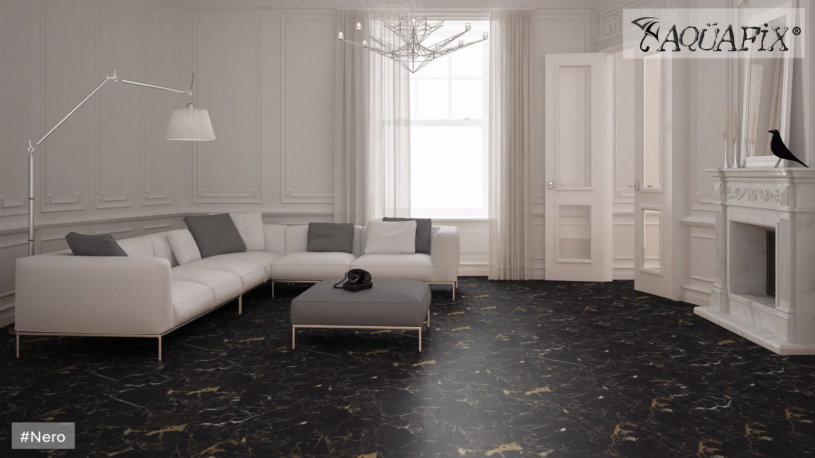 AquaFix SPC: Smart Tile Series - Nero