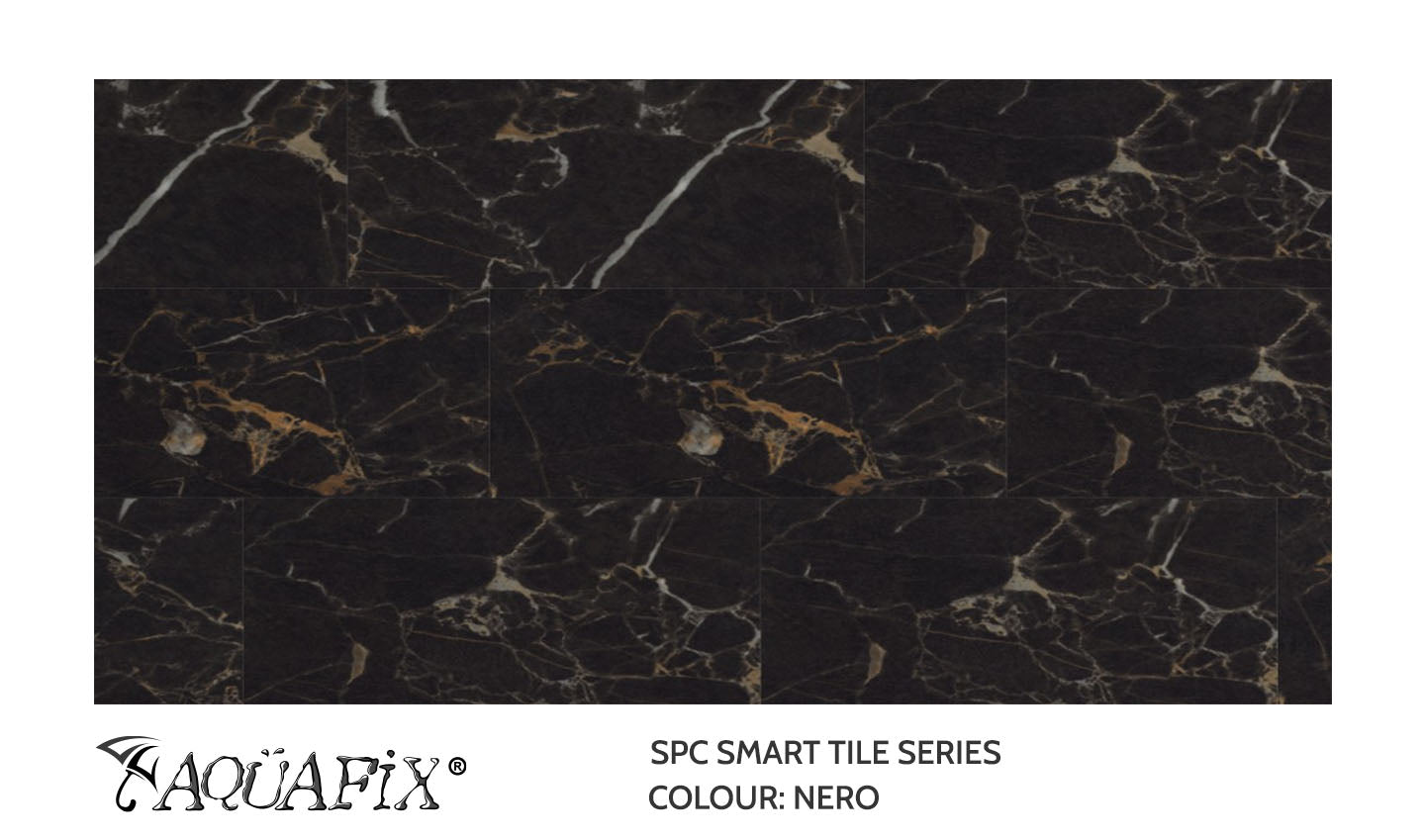 AquaFix SPC: Smart Tile Series - Nero