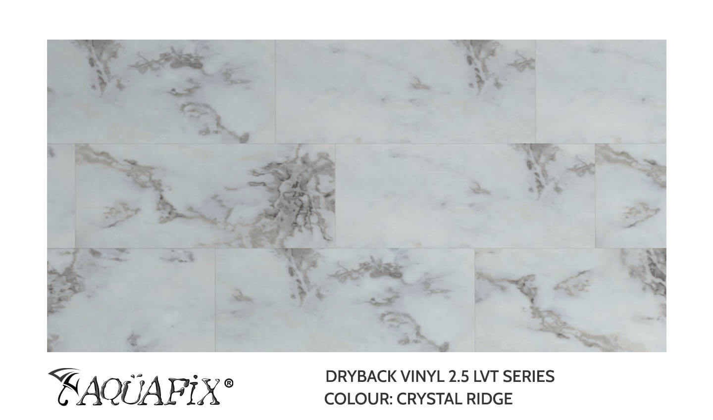 AquaFix Dryback Vinyl 2.5 Series - Tile Pattern - Crystal Ridge