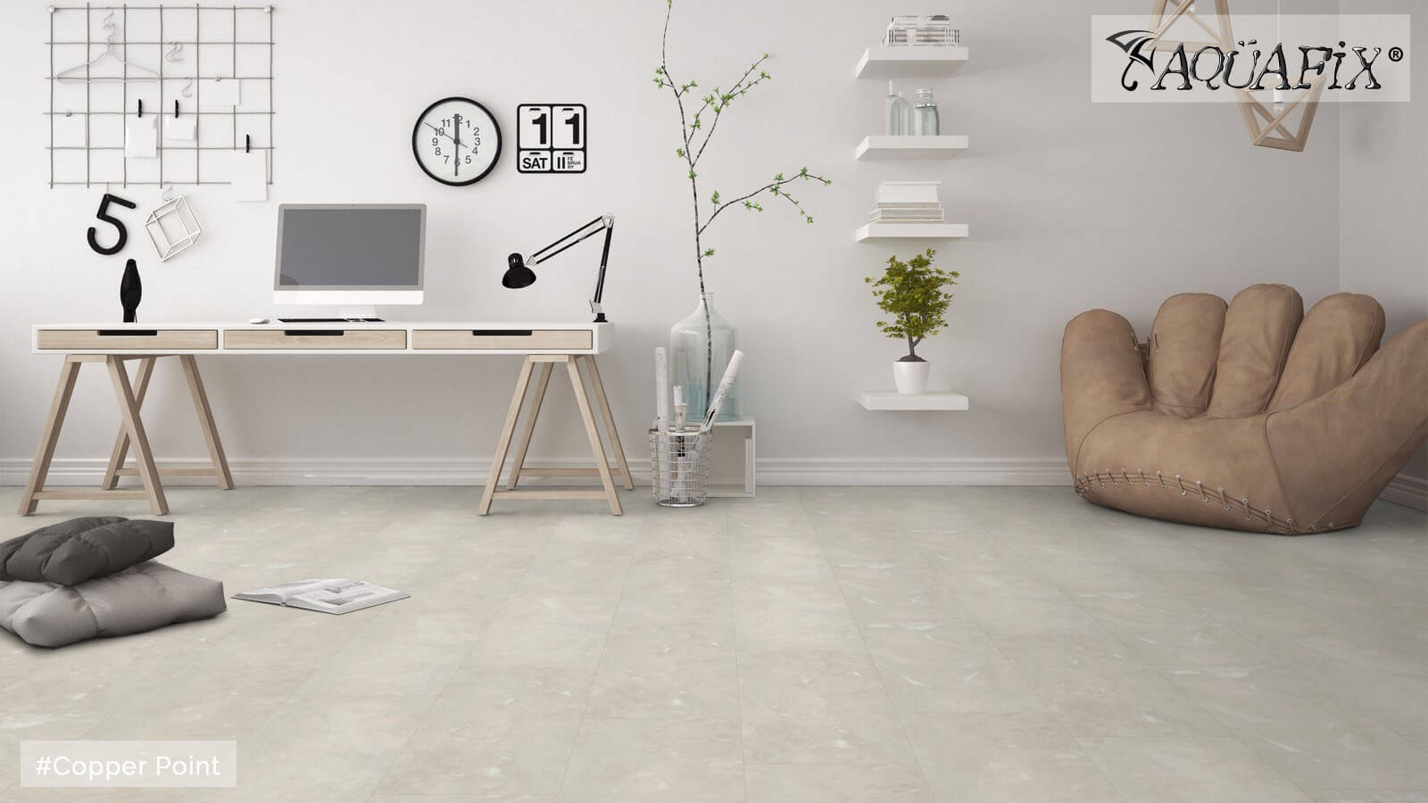 AquaFix Dryback Vinyl 2.5 Series - Tile Pattern - Copper Point