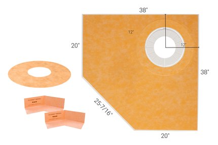 Schluter® KERDI-SHOWER-TRAY-THIN — Pre-Sloped Tray for Curbless Showers