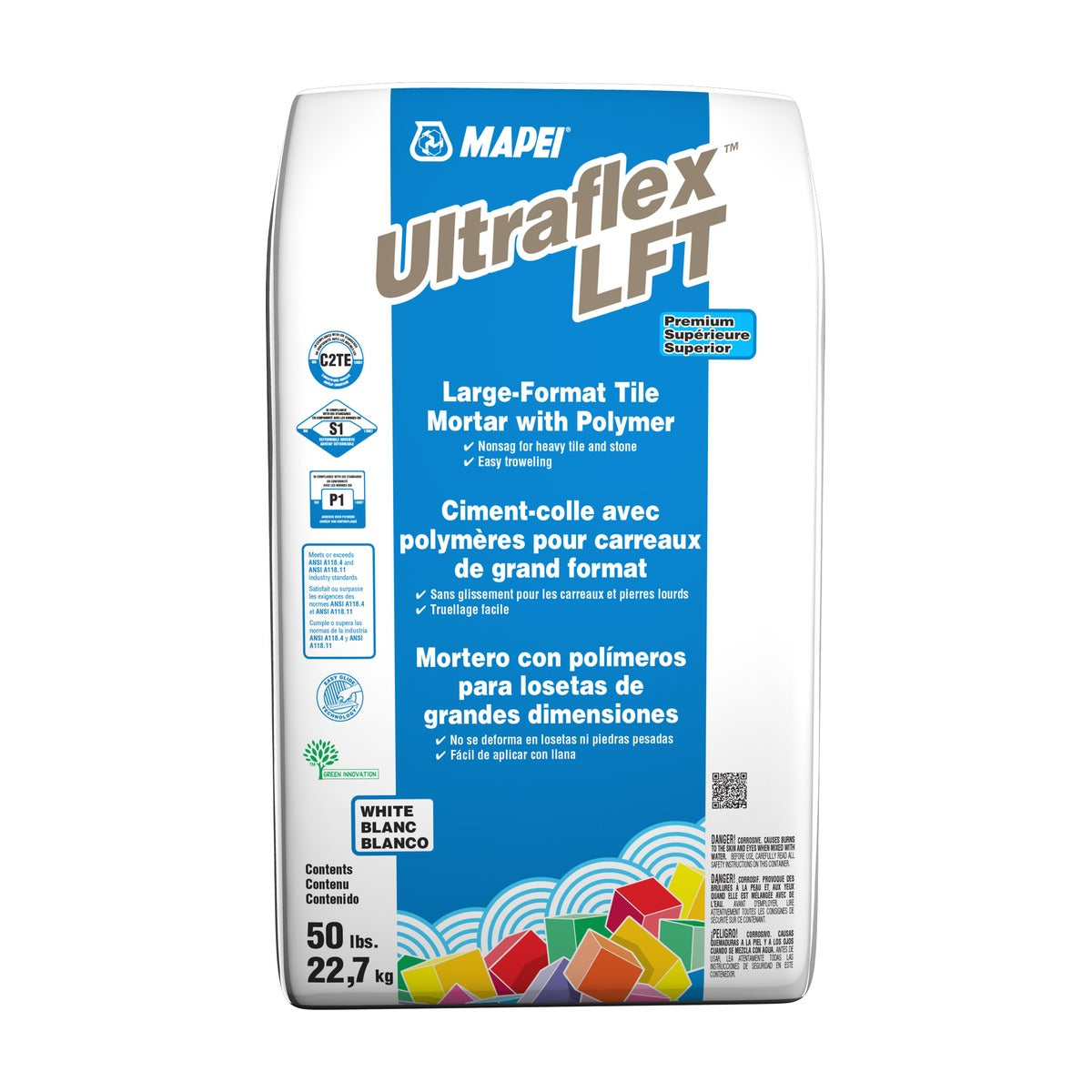 Mapei - Ultraflex LFT Large & Heavy Tile Mortar, White - 50 lb