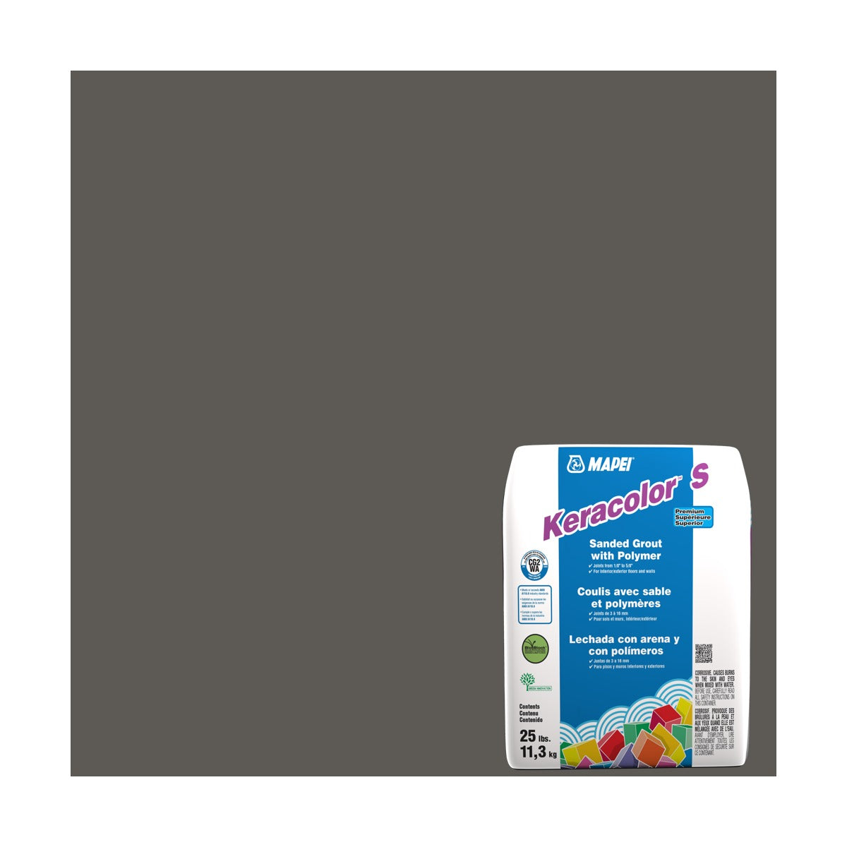 Mapei - Keracolor S Sanded Grout with Polymer #47 Charcoal 25 lb