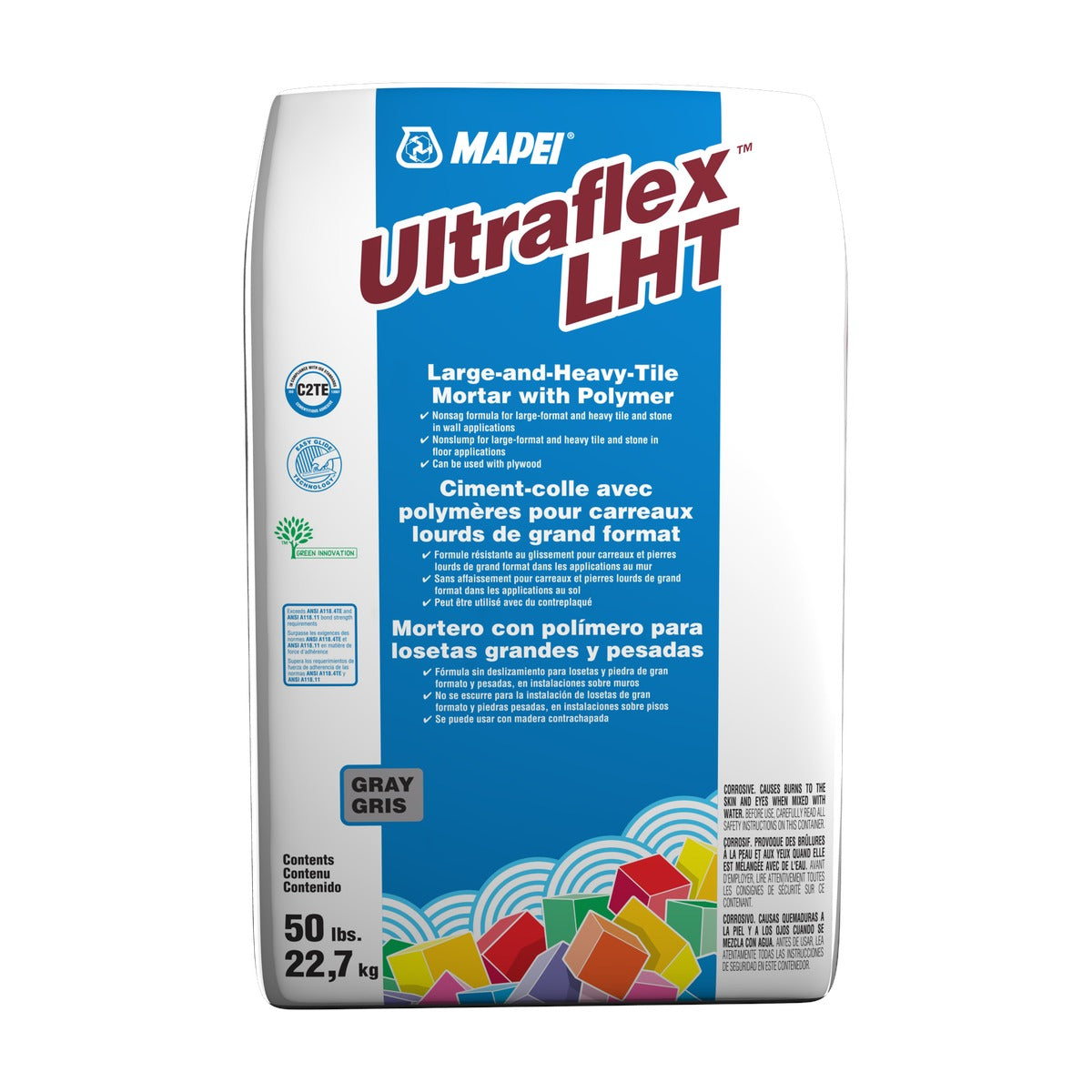 Mapei - Ultraflex LHT Professional Large & Heavy Tile Mortar, Gray - 50 lb