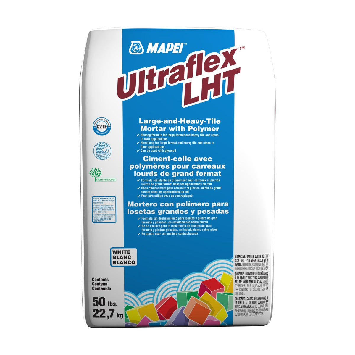 Mapei - Ultraflex LHT Professional Large & Heavy Tile Mortar, White - 50 lb