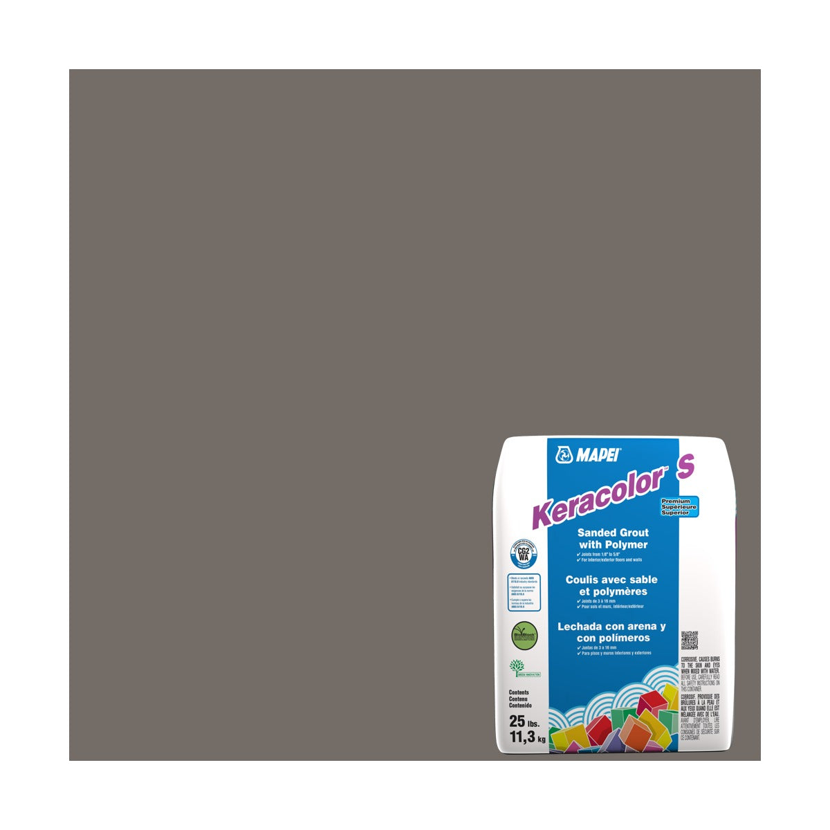 Mapei - Keracolor S Sanded Grout with Polymer #09 Grey 25 lb