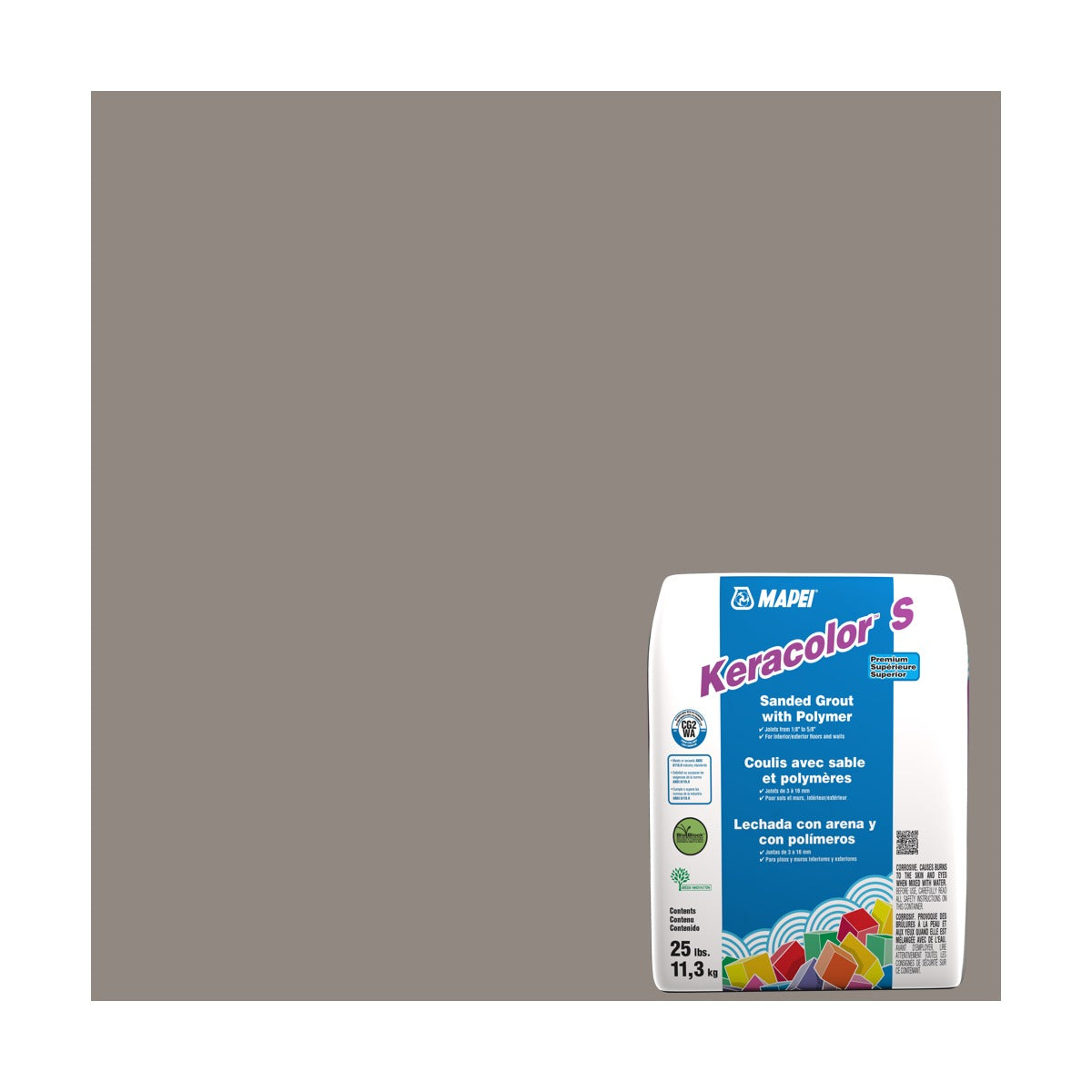 Mapei - Keracolor S Sanded Grout with Polymer #02 Pewter 25 lb
