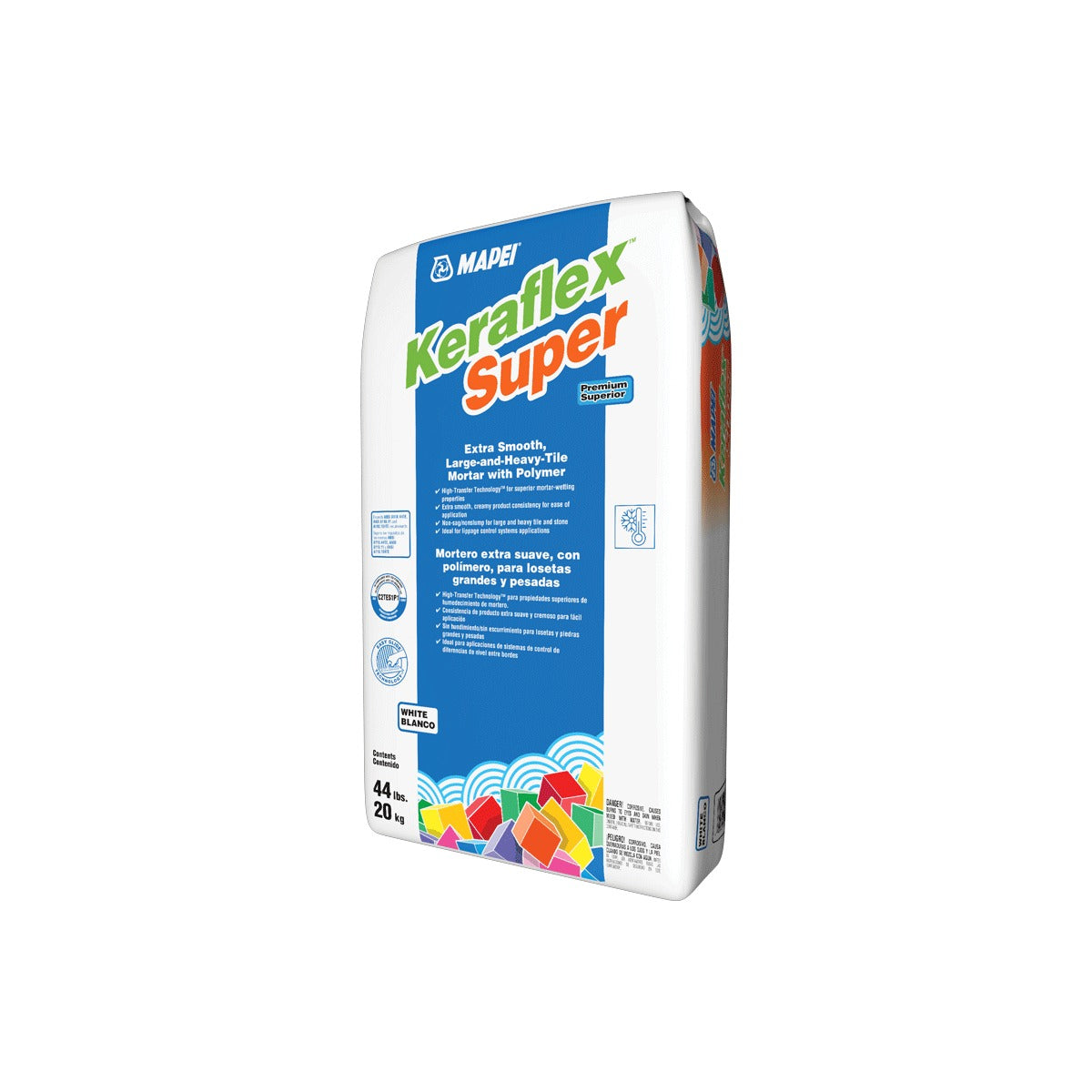 Mapei - Keraflex Super Premium Extra Smooth Large & Heavy Tile Mortar, White - 44 lb