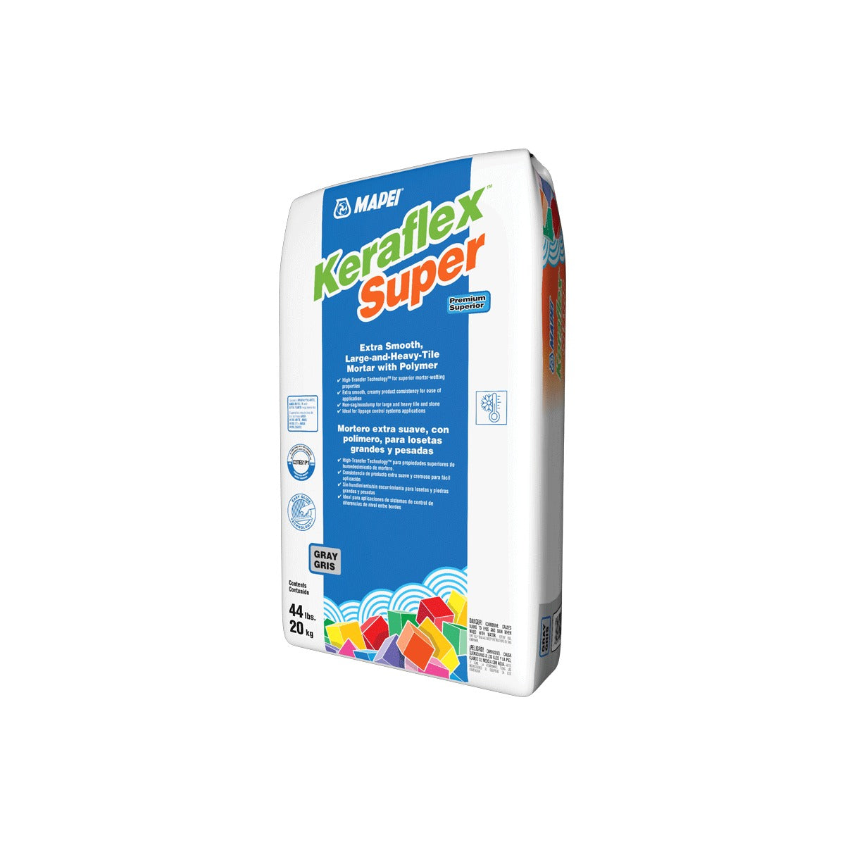 Mapei - Keraflex Super Premium Extra Smooth Large & Heavy Tile Mortar, Gray - 44 lb