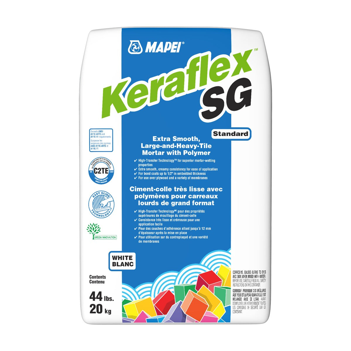 Mapei - Keraflex SG Extra Smooth Large & Heavy Tile Mortar, White - 44 lb