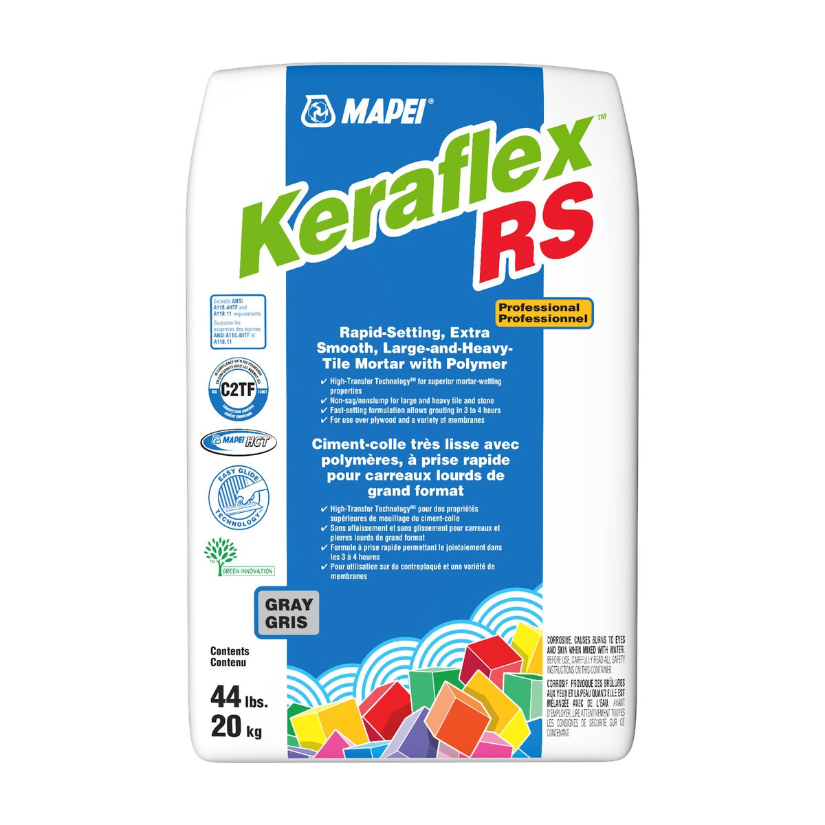 Mapei - Keraflex RS Extra Smooth Large & Heavy Tile Mortar, Gray - 44 lb