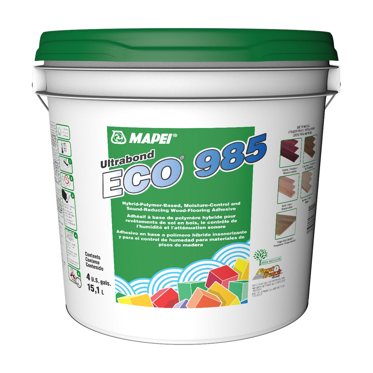 Mapei - Ultrabond ECO 985 Hybrid-Polymer-Based Moisture-Control and Sound-Reducing Wood-Flooring Adhesive - 15.1 L
