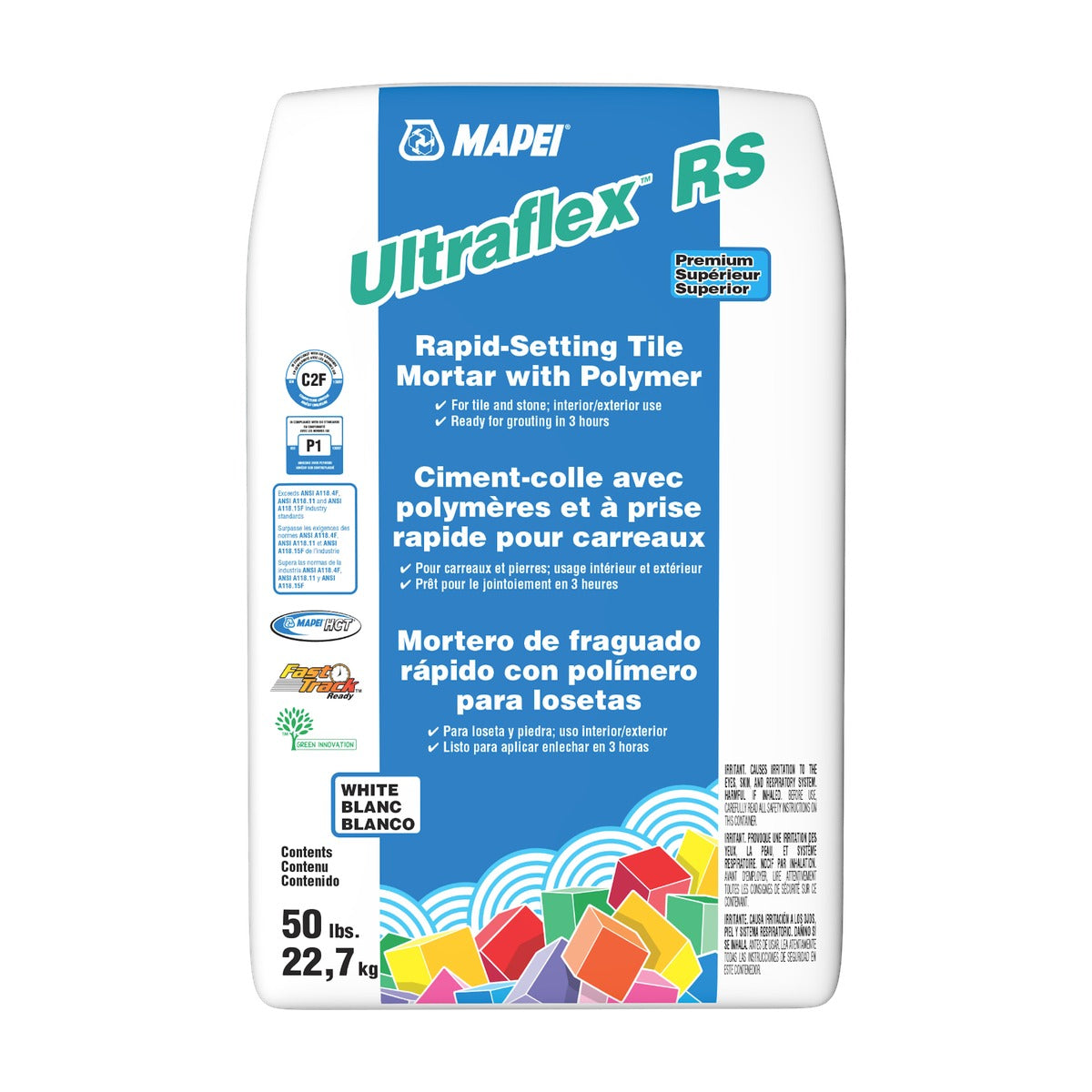 Mapei - Ultraflex RS Premium Rapid-Setting Tile Mortar with Polymer, White - 50 lb