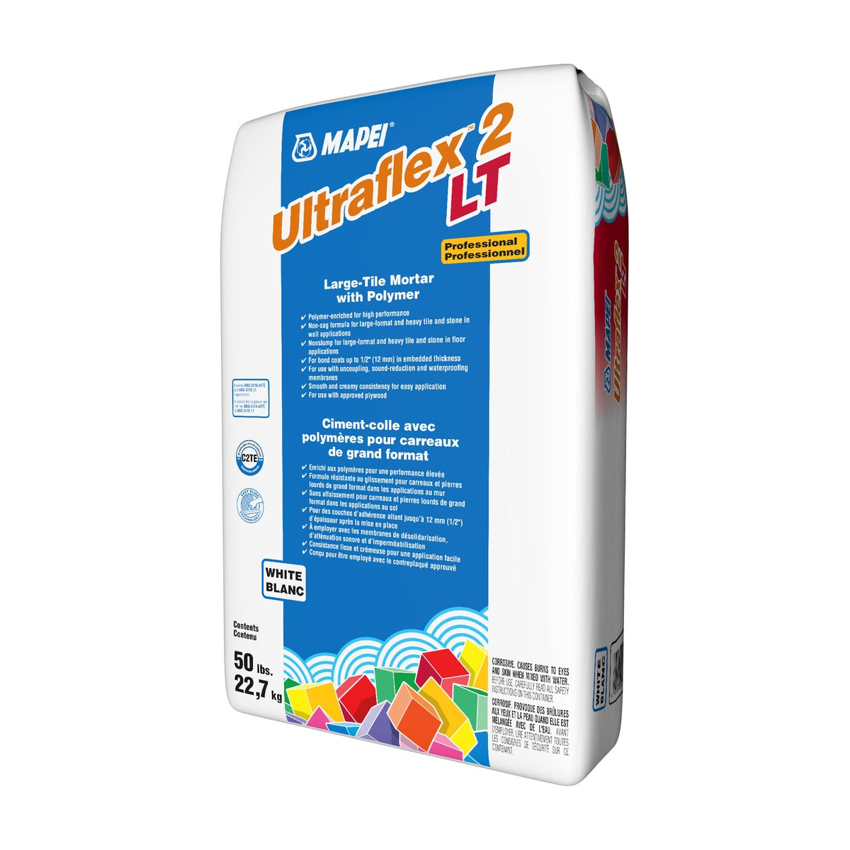 Mapei - Ultraflex 2 LT Large-Tile Mortar with Polymer, White - 50 lb