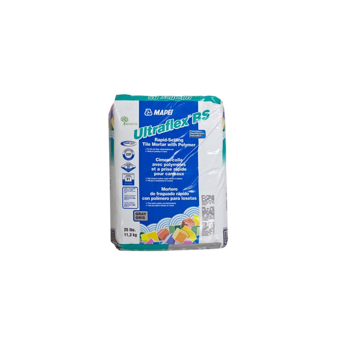 Mapei - Ultraflex RS Premium Rapid-Setting Tile Mortar with Polymer, Gray - 25 lb