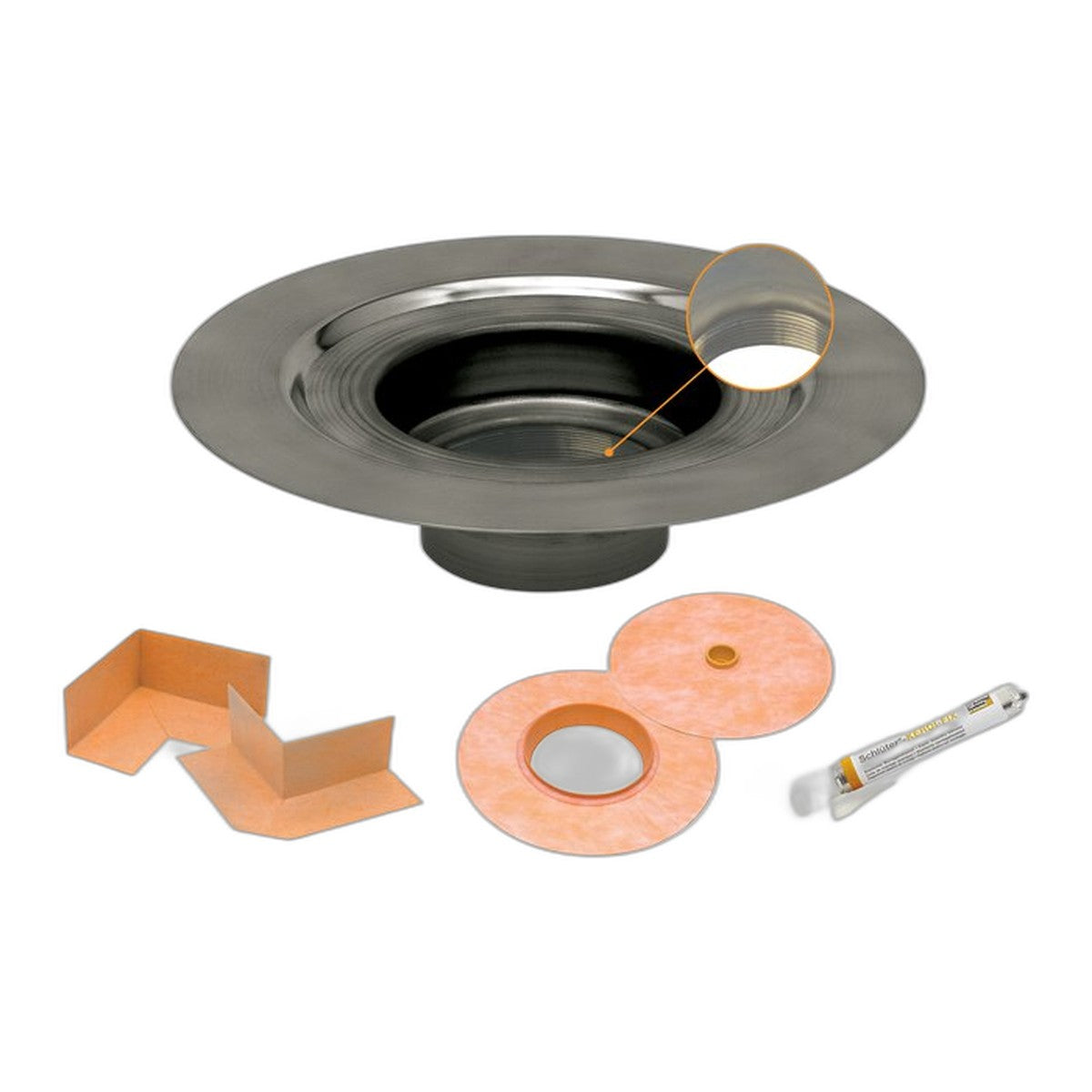 schluter kerdi drain flange kit 2 stn steel threaded