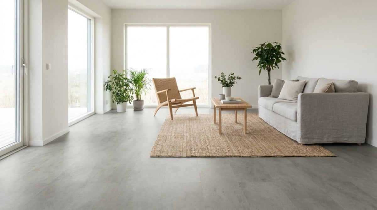 Chalk - HydroGen 6 - Click Vinyl Tile by Biyork - (12" x 24" x 6mm) 19.38 ft² / Box