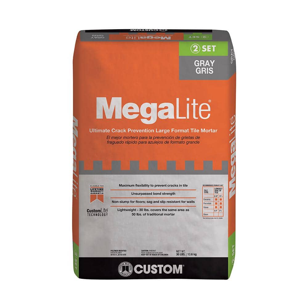 MegaLite® Gray (30lb) Crack Prevention - Large Format Tile Mortar
