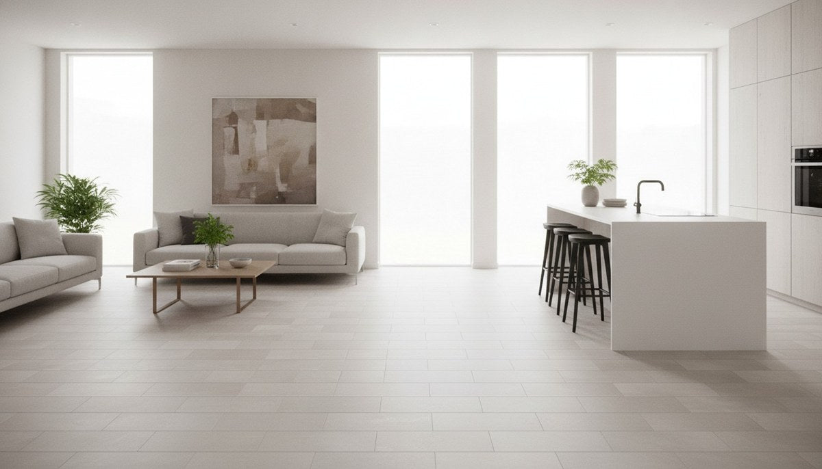 AquaFix Smart Tile (Dryback) Limestone room scene