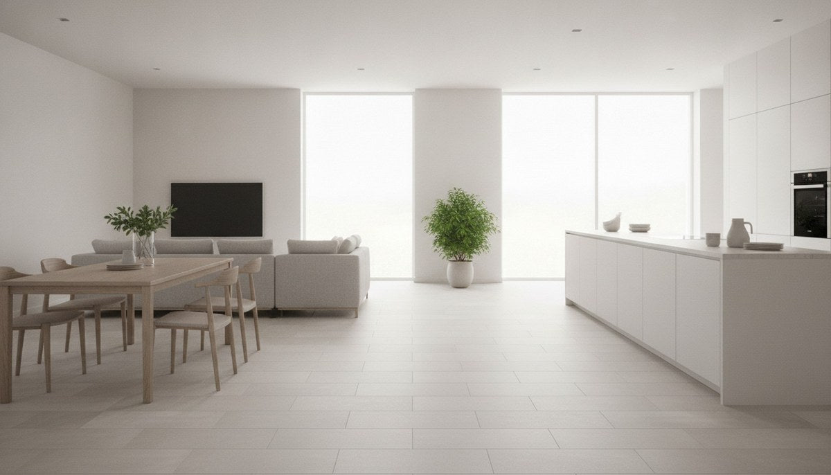 AquaFix Smart Tile (LVP) Limestone room scene