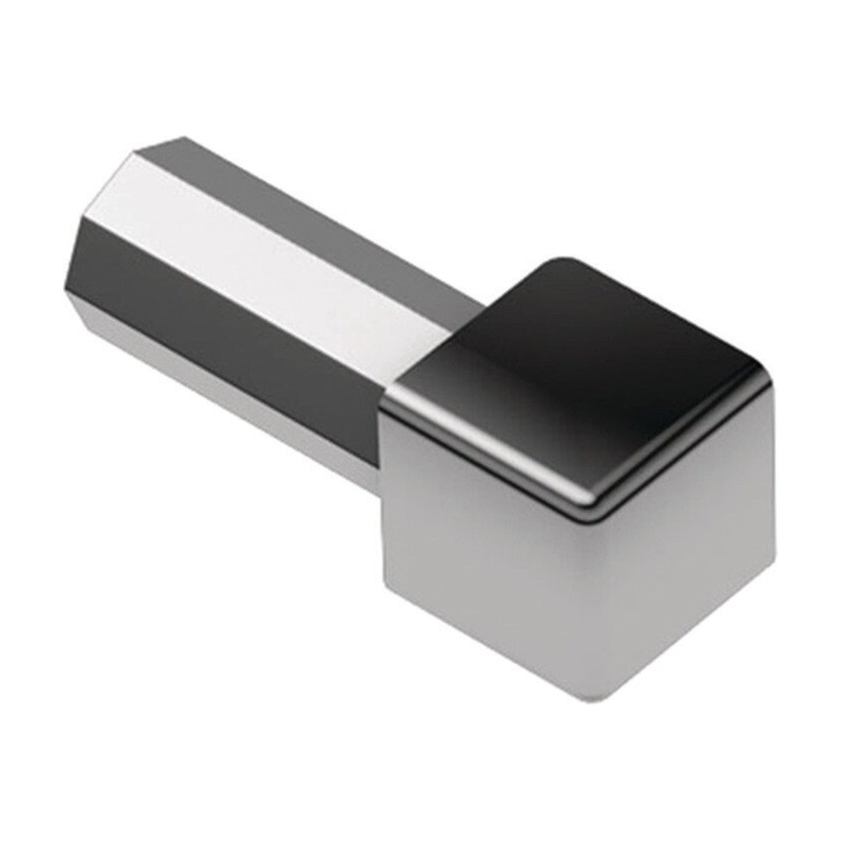 Schluter® QUADEC Inside/Outside Corner for Anodized Aluminum Profiles, Polished Chrome