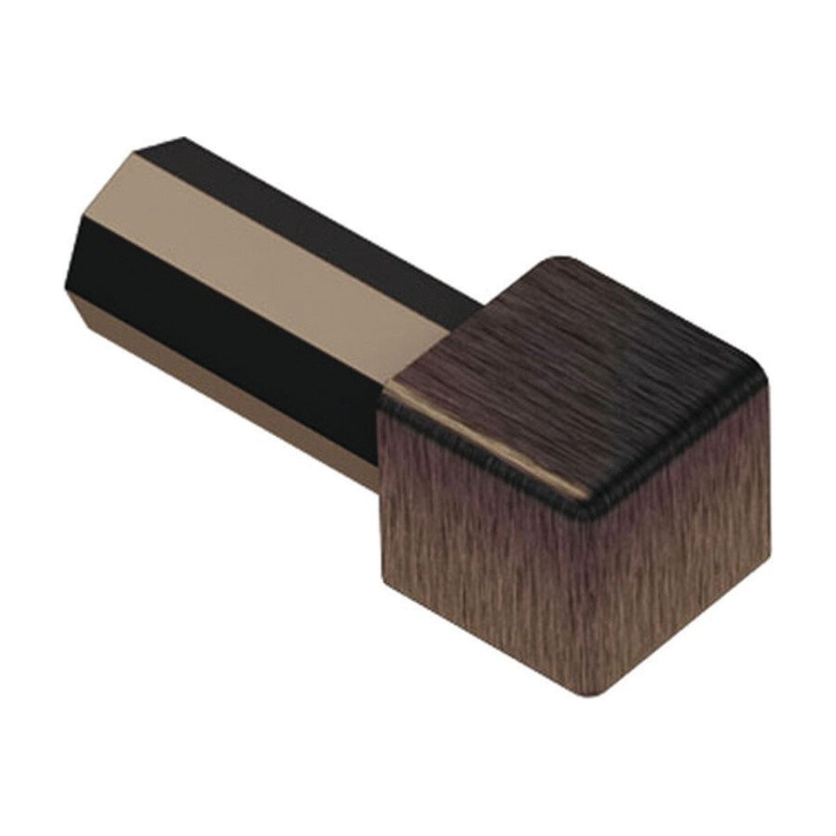 Schluter® QUADEC Inside/Outside Corner for Anodized Aluminum Profiles, Brushed Antique Bronze