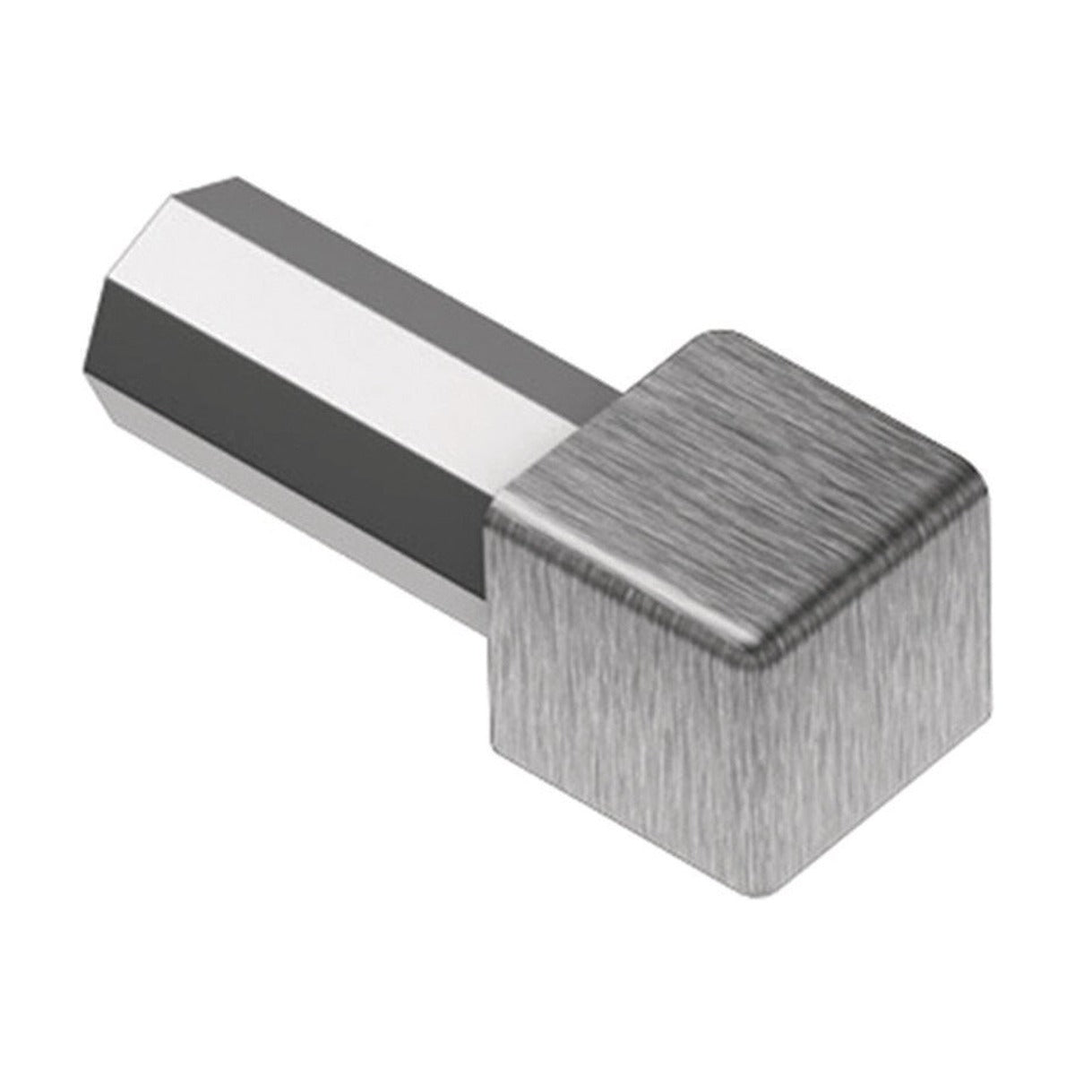 Schluter® QUADEC Inside/Outside Corner for Stainless Steel Profiles, Brushed Stainless Steel