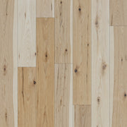 Natural hickory swatch, cream to honey planks with knots