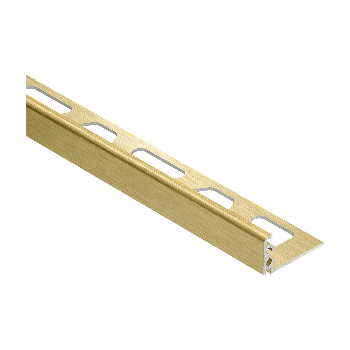 Schluter® JOLLY Edge Trim, Anodized Aluminum, Brushed Brass