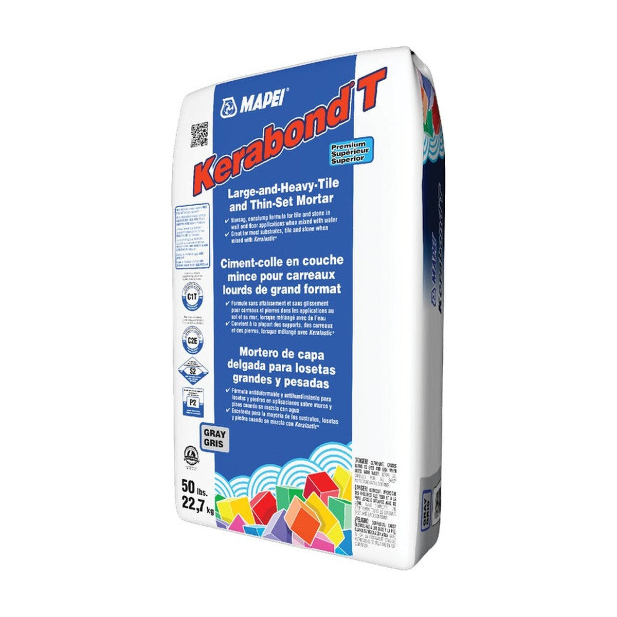 Mapei Kerabond T Premium Large & Heavy Tile Thin-Set Mortar, Gray