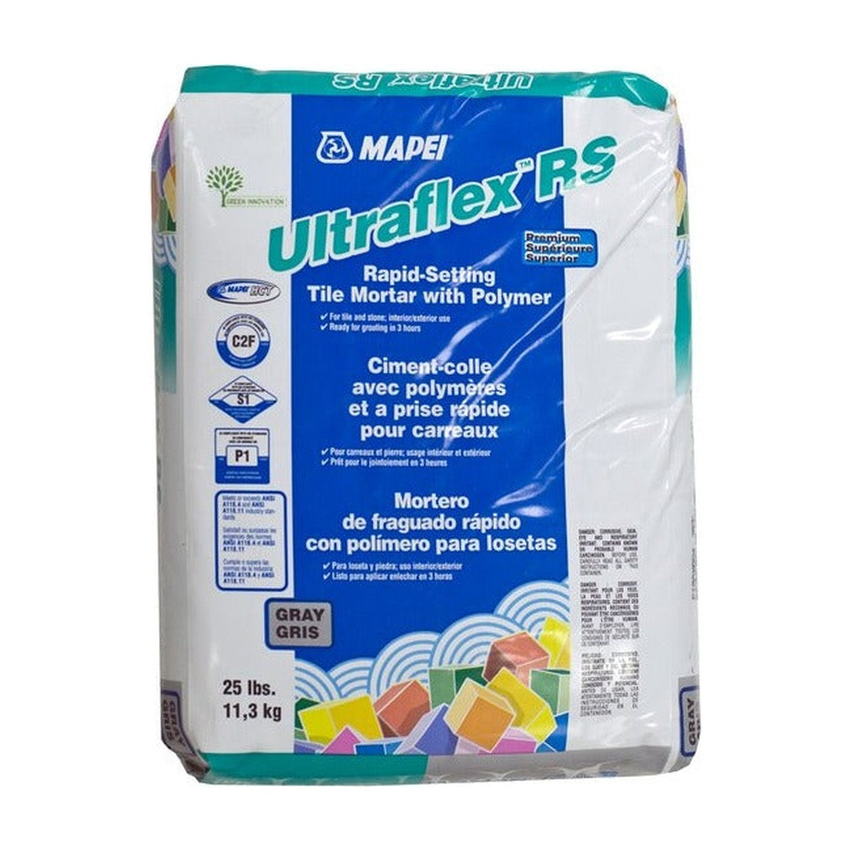 Mapei Ultraflex RS Premium Rapid-Setting Tile Mortar with Polymer, Gray