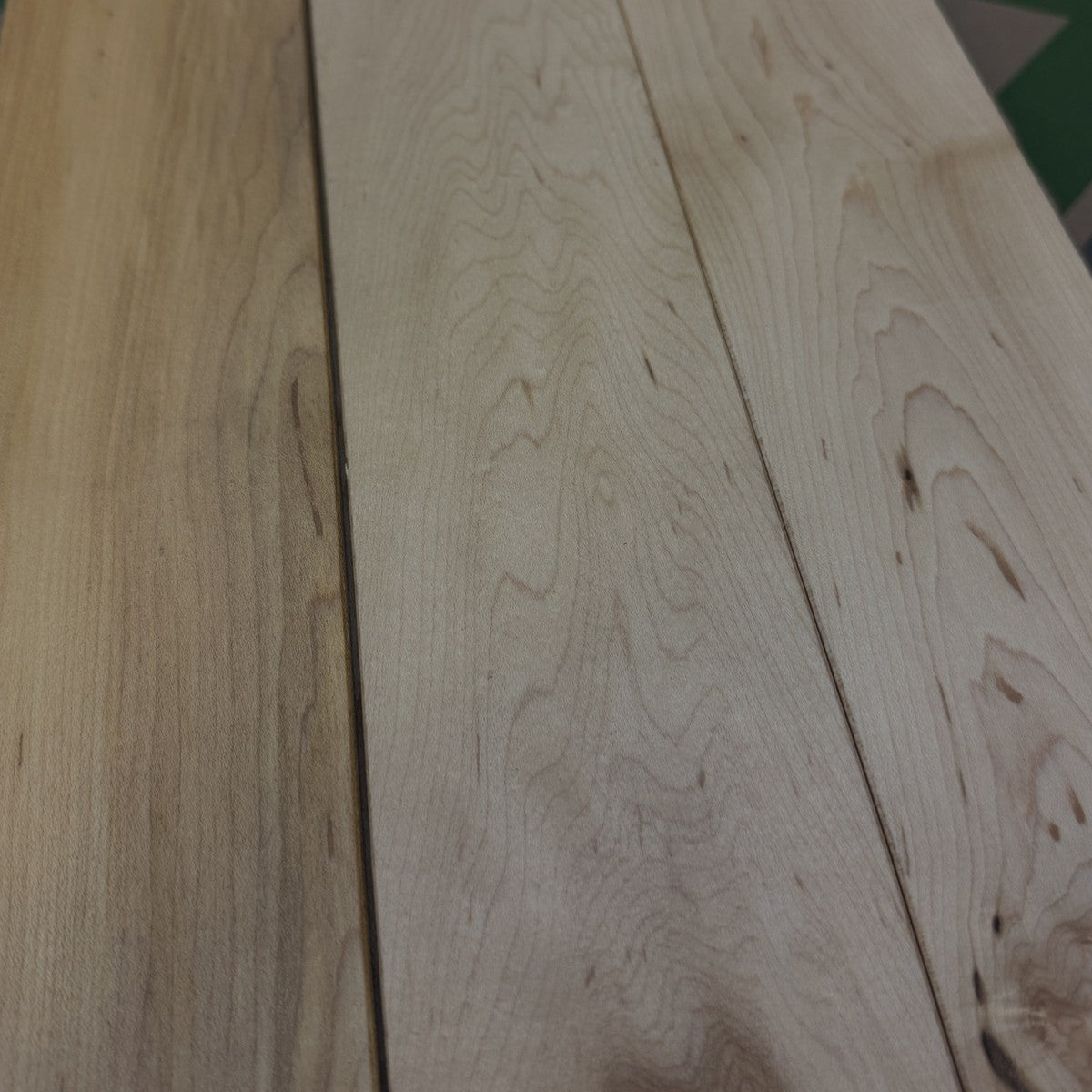 Close-up of Lauzon natural hard maple strips