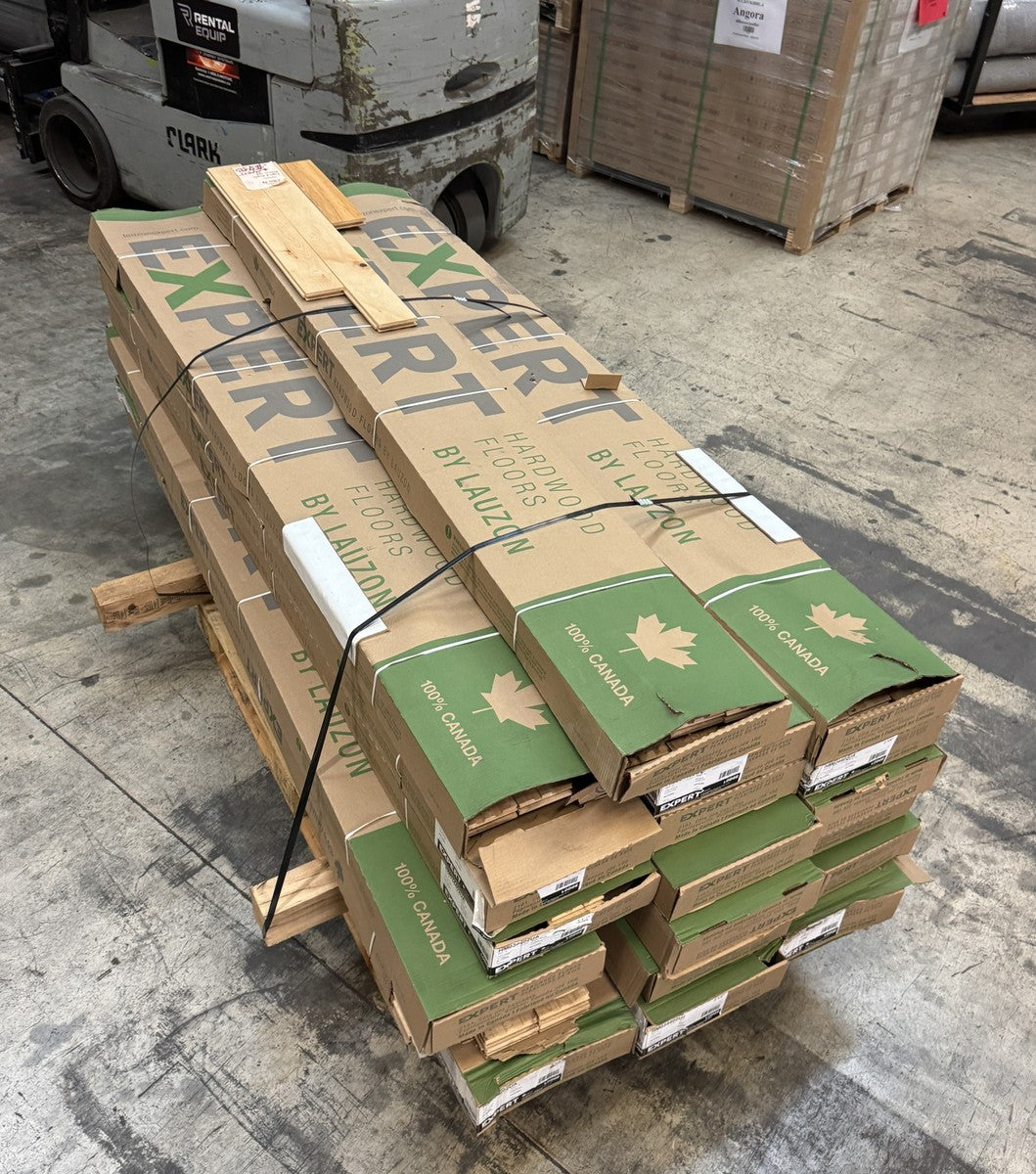 The full maple lot: Lauzon Expert cartons on a pallet