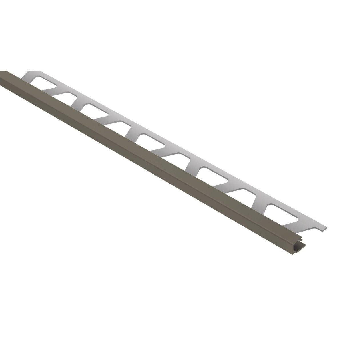 Schluter® QUADEC Square Edge Trim, Color-Coated Aluminum, Quartz Grey