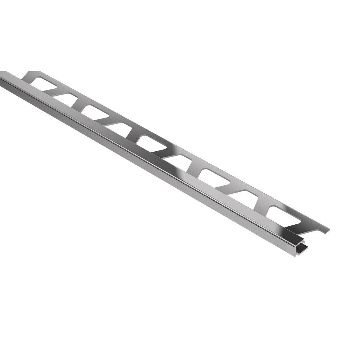 Schluter® QUADEC Square Edge Trim, Anodized Aluminum, Polished Chrome