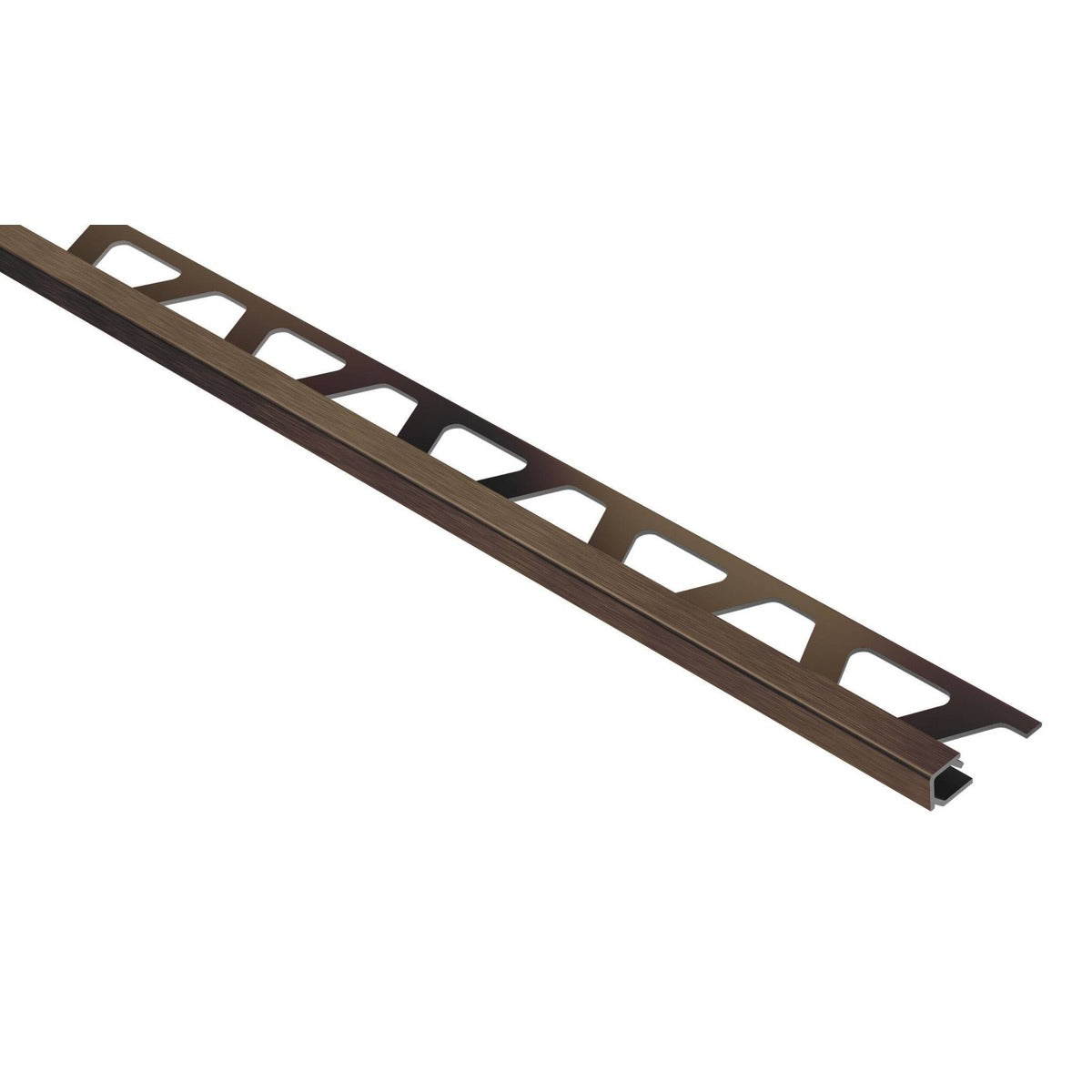 Schluter® QUADEC Square Edge Trim, Anodized Aluminum, Brushed Antique Bronze