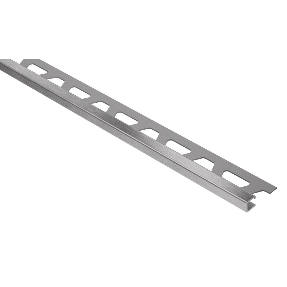 Schluter® QUADEC Square Edge Trim, Stainless Steel, Brushed Stainless Steel