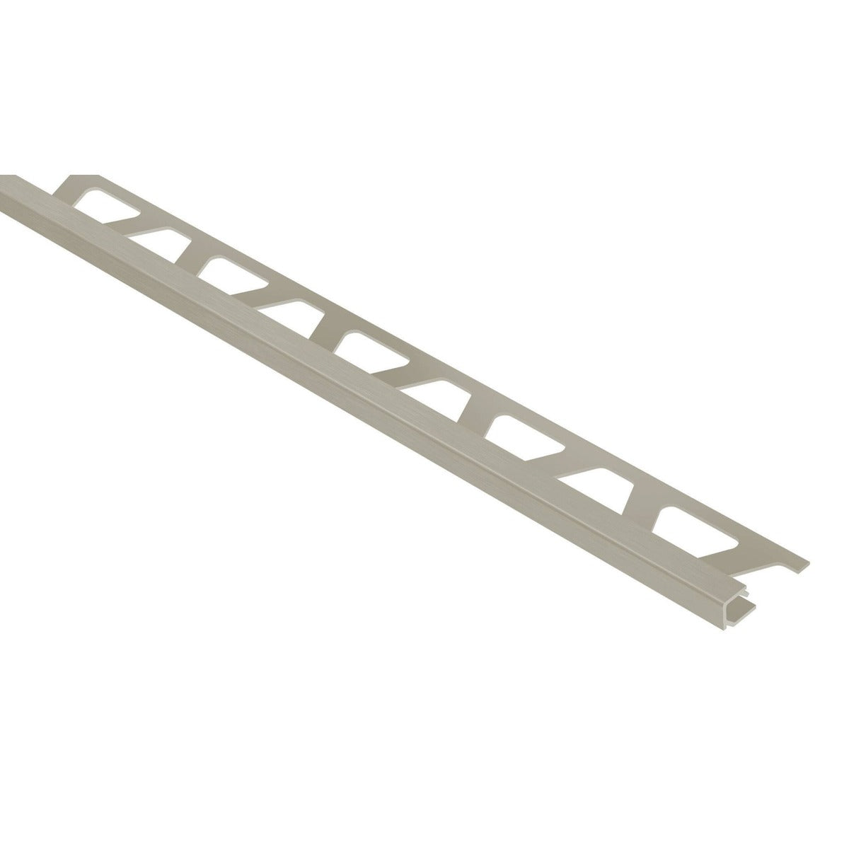Schluter® QUADEC Square Edge Trim, Anodized Aluminum, Brushed Nickel
