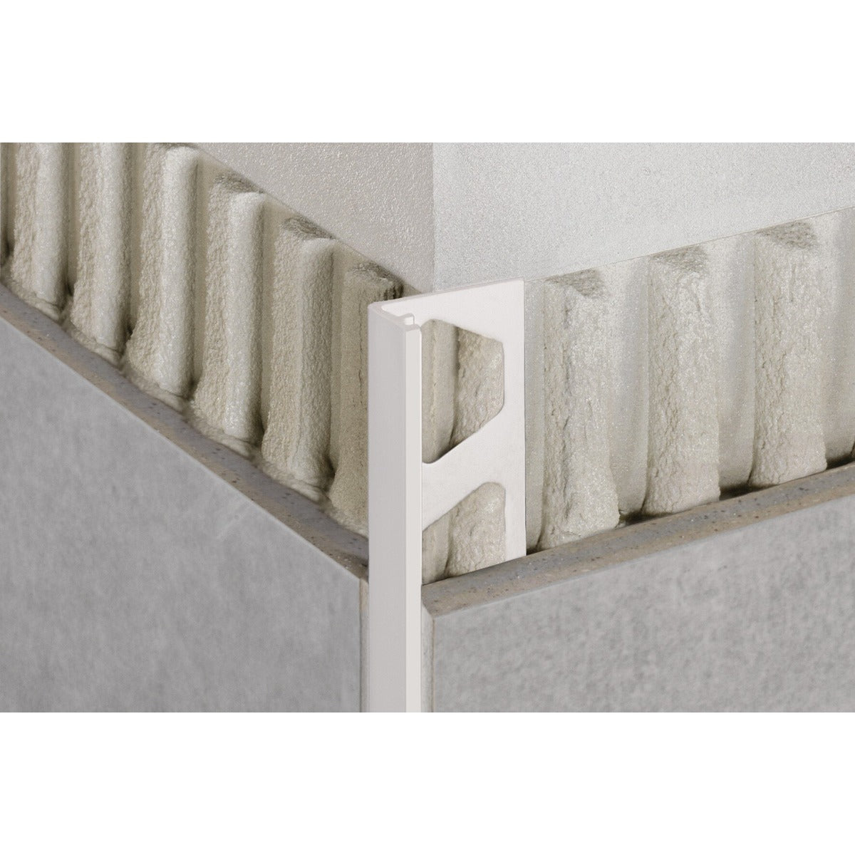 Schluter® JOLLY-P Edge Trim, PVC, installed