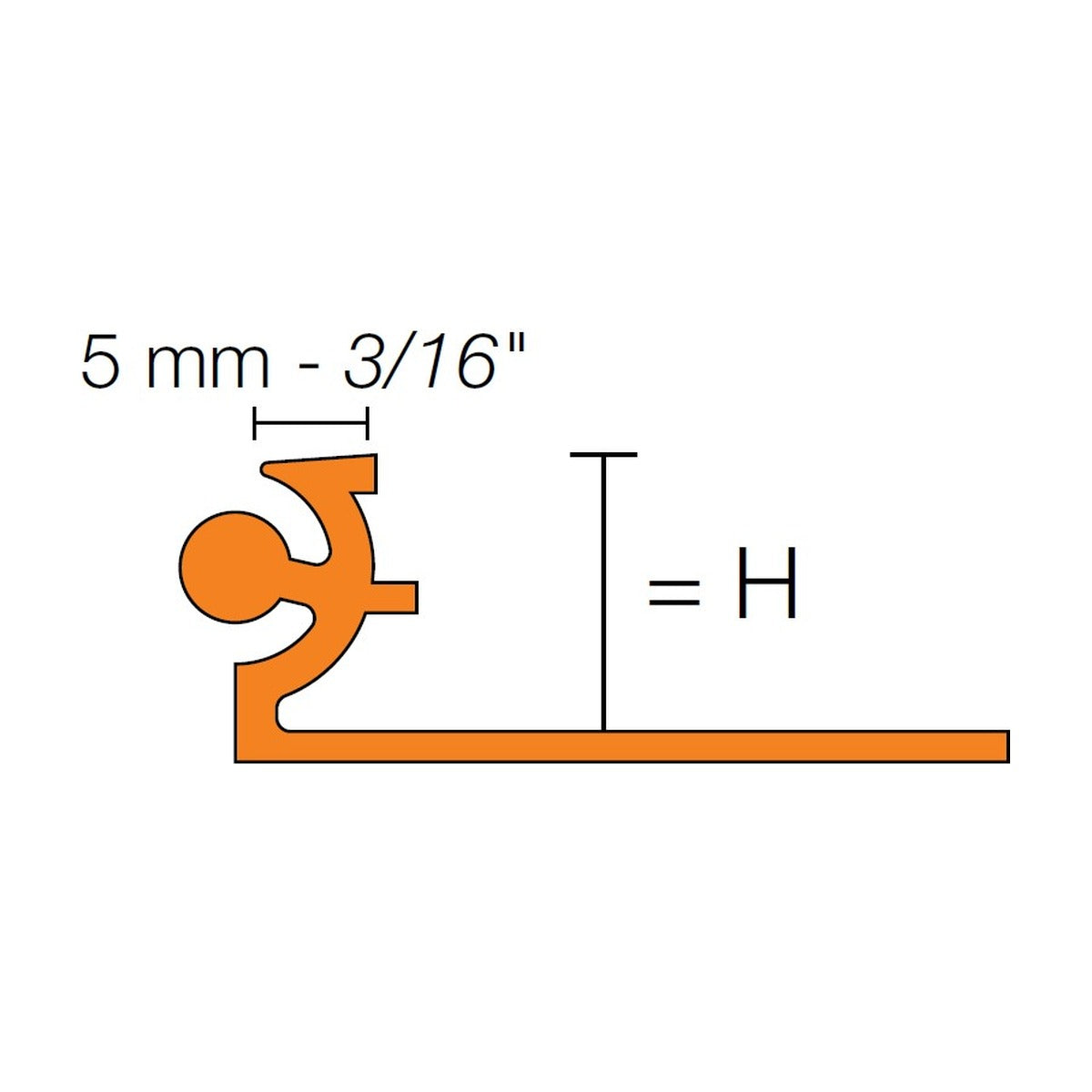 Schluter® RENO-VT Support Profile, Anodized Aluminum, Satin