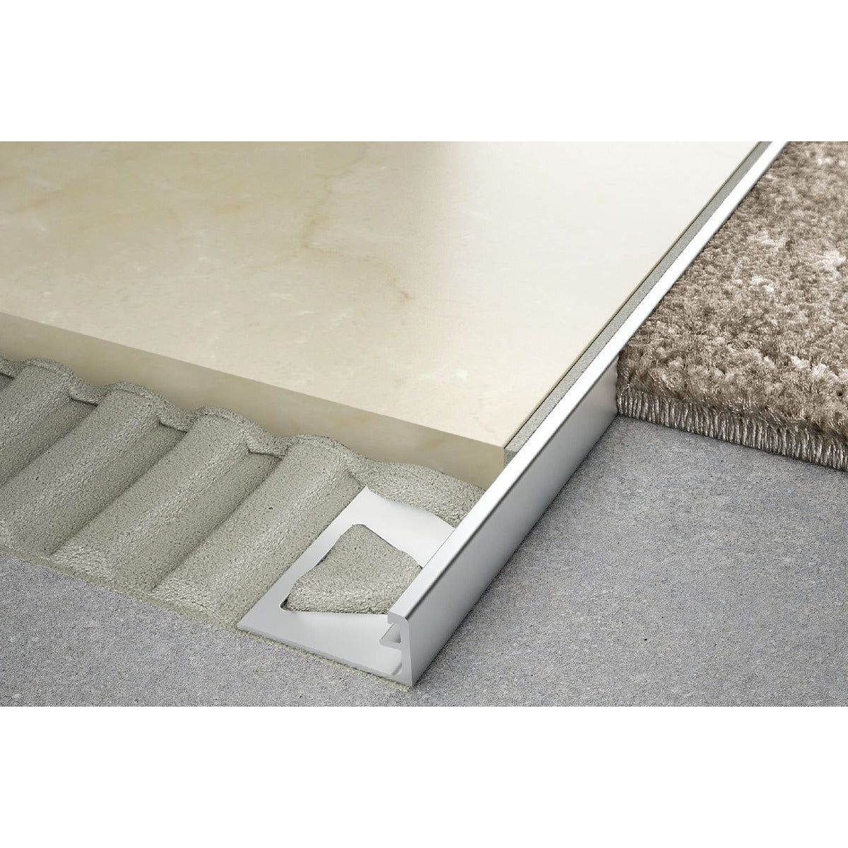 Schluter® SCHIENE Edge Trim, Aluminum, installed