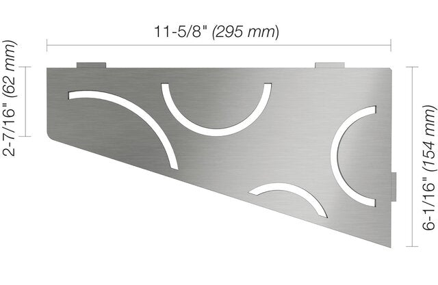 Schluter® SHELF QUADRILAT CORNER CURVE Brushed Stainless Steel