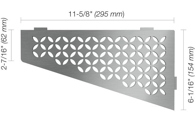 Schluter® SHELF QUADRILAT CORNER FLORAL Brushed Stainless Steel