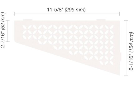 Schluter® SHELF QUADRILAT CORNER FLORAL Matte White