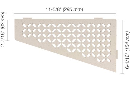 Schluter® SHELF QUADRILAT CORNER FLORAL Ivory