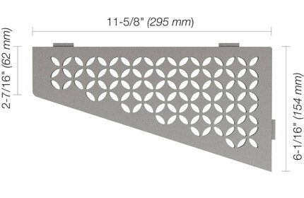 Schluter® SHELF QUADRILAT CORNER FLORAL Stone Grey
