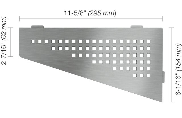 Schluter® SHELF QUADRILAT CORNER SQUARE Brushed Stainless Steel